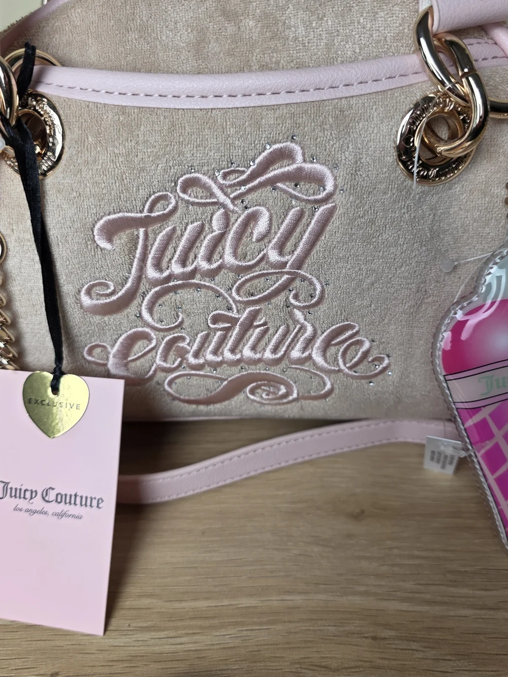 Juicy Couture Sugar Rush  Satchel with Ice Cream Charm In Buff Beige